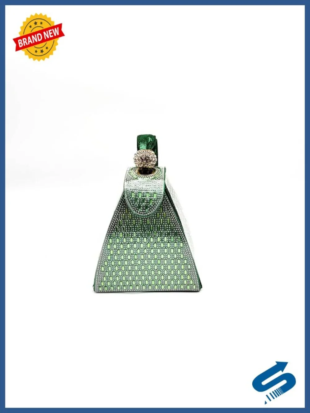 Pyramid Rhinestone Evening Clutch Bag for Party Cocktail & Wedding